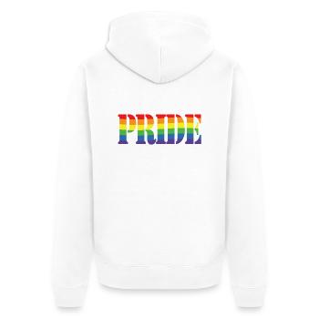 Rainbow Pride - Unisex Premium Organic Zip Hoodie - white - Back - Thijin (182cm)