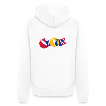 Clown Lettres colorées Texte Logo Drôle Drôle - Veste à capuche bio Premium Unisexe - blanc - Dos - Thijin (182cm)