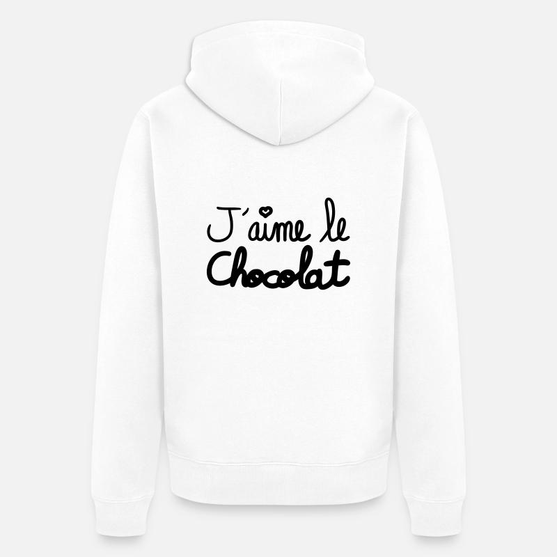 j'aime le chocolat - Veste à capuche bio Premium Unisexe - blanc