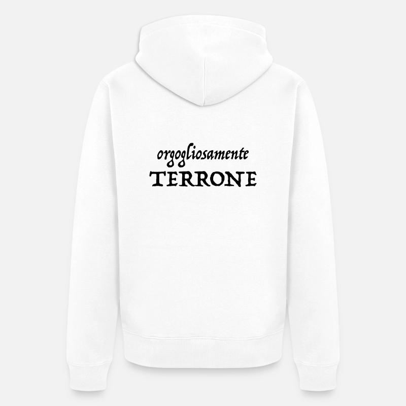 orgogliosamente terrone - Felpa con cappuccio ecologica premium unisex - bianco