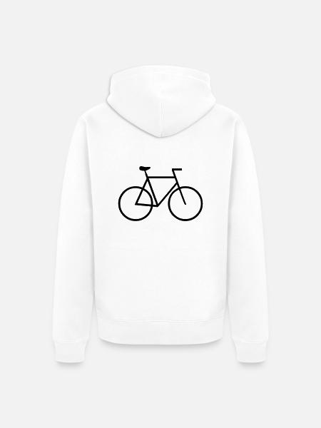 Fahrrad - Unisex Premium Bio Zip Hoodie - Weiß