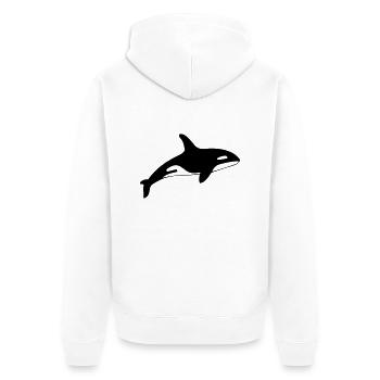 dolphin - Unisex Premium Organic Zip Hoodie - white - Back - Thijin (182cm)