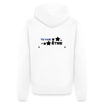 tu vas être ajoute ton mot - Veste à capuche bio Premium Unisexe - blanc - Dos - Thijin (182cm)