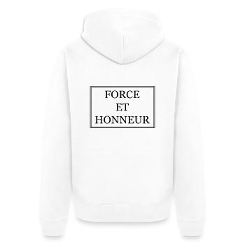 FORCE ET HONNEUR - Veste à capuche bio Premium Unisexe - blanc - Dos - Thijin (182cm)