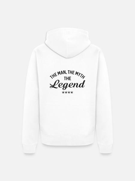 Man Myth Legend - Unisex Premium Bio Zip Hoodie - Weiß