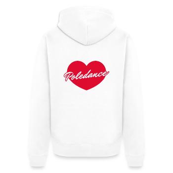 Ich liebe Poledance - Unisex Premium Bio Zip Hoodie - Weiß - Hinten - Thijin (182cm)