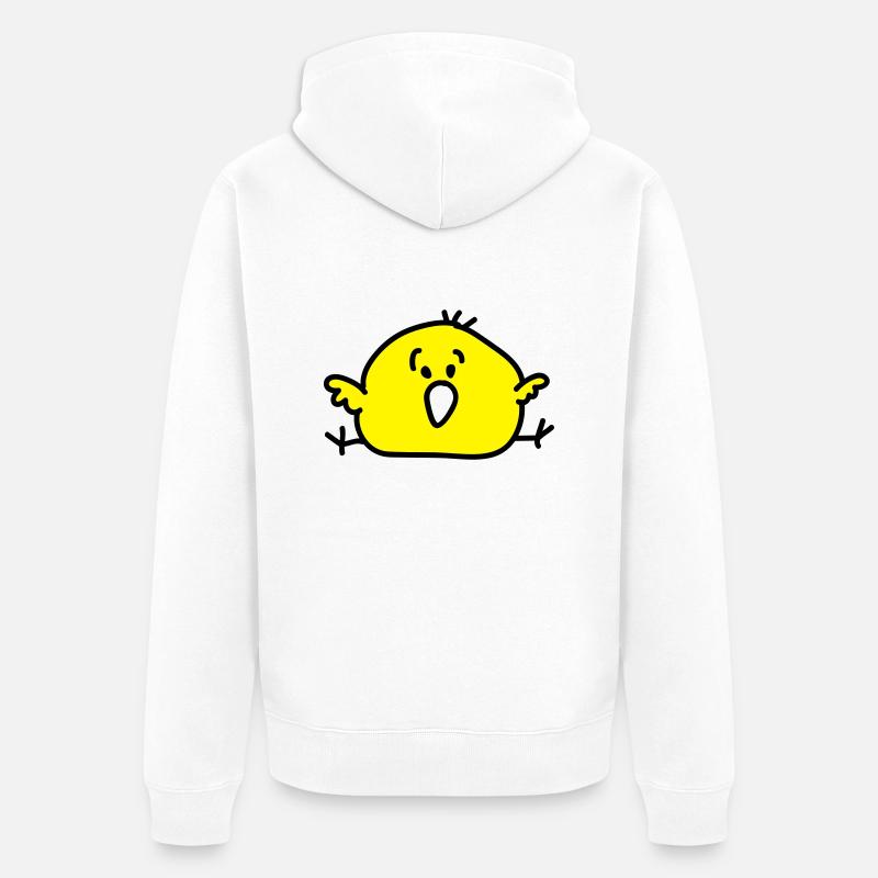 dickes Vögelchen - Unisex Premium Bio Zip Hoodie - Weiß
