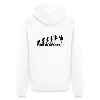 evolution_soccer2 - Unisex Premium Organic Zip Hoodie - white - Back - Thijin (182cm)