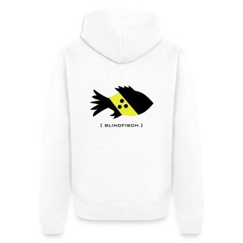 blind fish, blind goofy dork blind - Unisex Premium Organic Zip Hoodie - white - Back - Thijin (182cm)