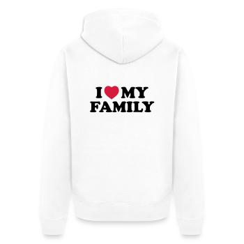 I love my family - Veste à capuche bio Premium Unisexe - blanc - Dos - Thijin (182cm)