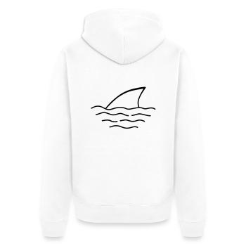 shark - Unisex Premium Organic Zip Hoodie - white - Back - Thijin (182cm)