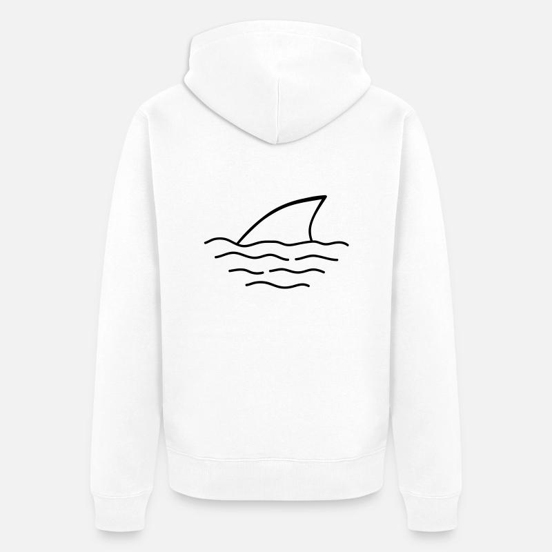 shark - Unisex Premium Bio Zip Hoodie - Weiß