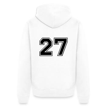 27 - Unisex Premium Organic Zip Hoodie - white - Back - Thijin (182cm)