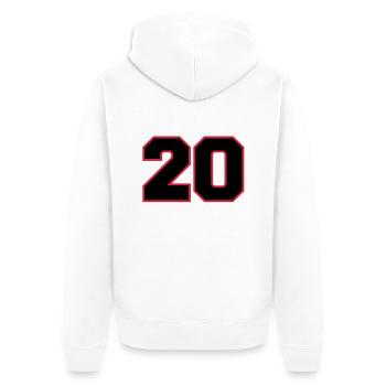 Number20 - Veste à capuche bio Premium Unisexe - blanc - Dos - Thijin (182cm)