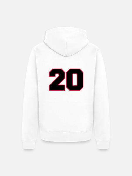 number20 - Unisex Premium Bio Zip Hoodie - Weiß