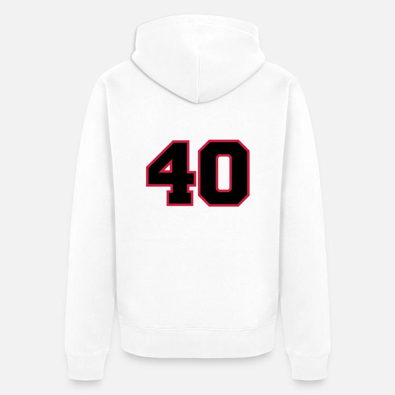 number40 - Unisex Premium Bio Zip Hoodie - Weiß