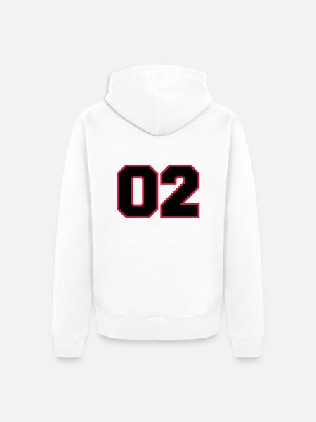 number02 - Unisex Premium Organic Zip Hoodie - white