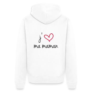 j'aime ma maman - Veste à capuche bio Premium Unisexe - blanc - Dos - Thijin (182cm)