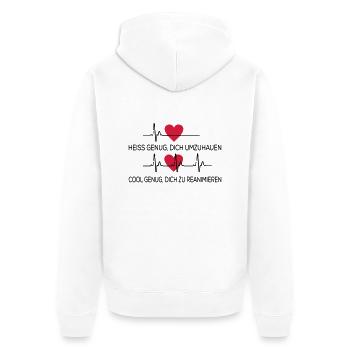 Medizin - Unisex Premium Bio Zip Hoodie - Weiß - Hinten - Thijin (182cm)