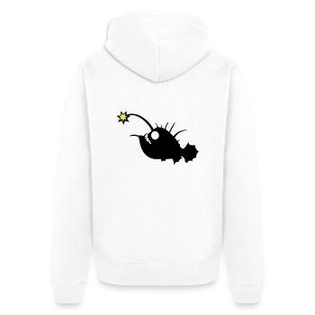 Anglerfisch - Unisex Premium Bio Zip Hoodie - Weiß - Hinten - Thijin (182cm)