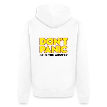 Do not panic - do not panic - 42 is the answer - Unisex Premium Organic Zip Hoodie - white - Back - Thijin (182cm)