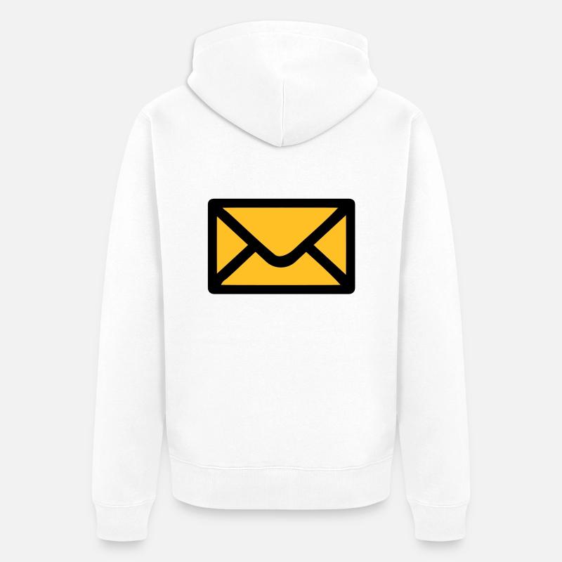 Brief Umschlag - Unisex Premium Bio Zip Hoodie - Weiß