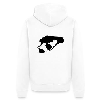 Senftenberger See - Unisex Premium Bio Zip Hoodie - Weiß - Hinten - Thijin (182cm)