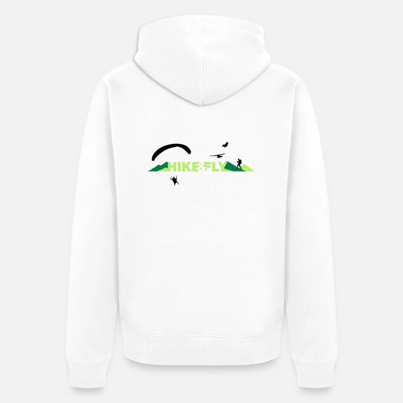 Hike Fly - Unisex Premium Bio Zip Hoodie - Weiß