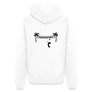 Beachvolleyball,volleyball,beach,netz,strand,sonne - Unisex Premium Bio Zip Hoodie - Weiß - Hinten - Thijin (182cm)