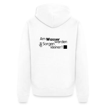wasser - Unisex Premium Bio Zip Hoodie - Weiß - Hinten - Thijin (182cm)