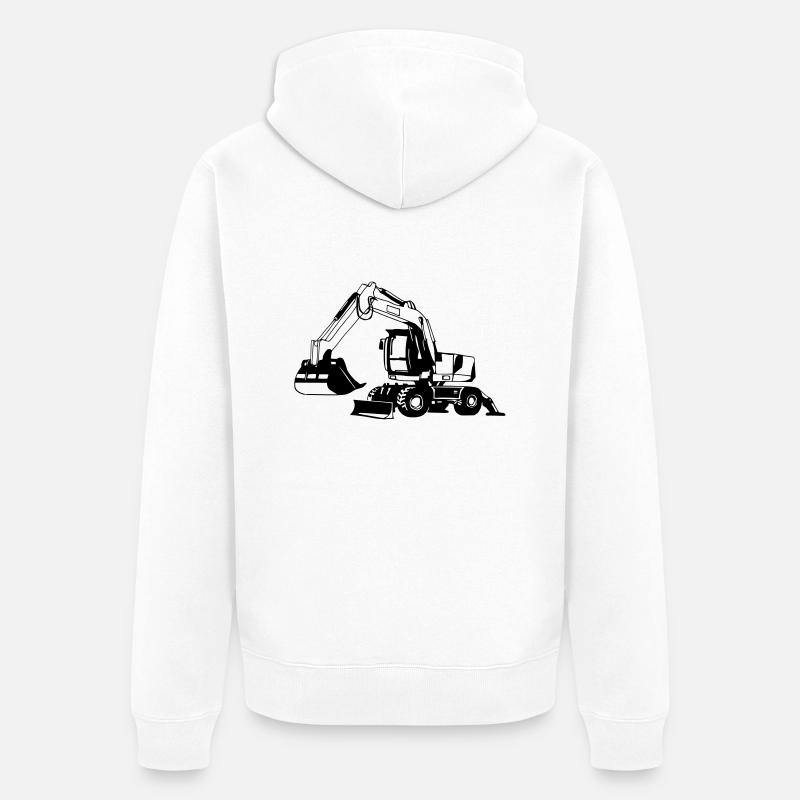 Mobilbagger 1 / excavator / Pelle - Veste à capuche bio Premium Unisexe - blanc