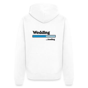 Wedding loading - Unisex Premium Bio Zip Hoodie - Weiß - Hinten - Thijin (182cm)