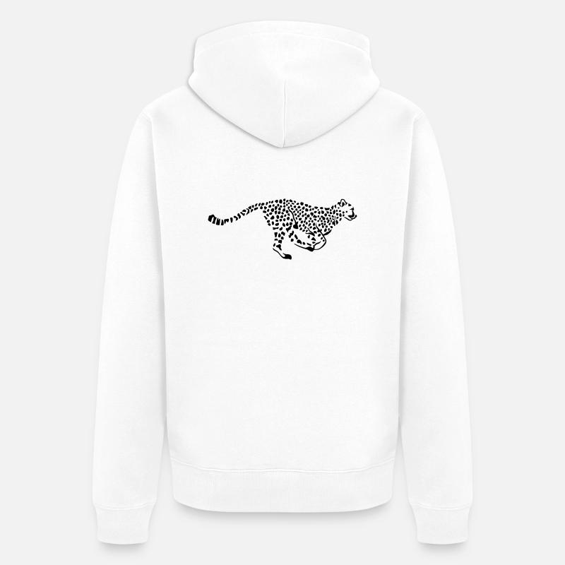 Leopard - Veste à capuche bio Premium Unisexe - blanc