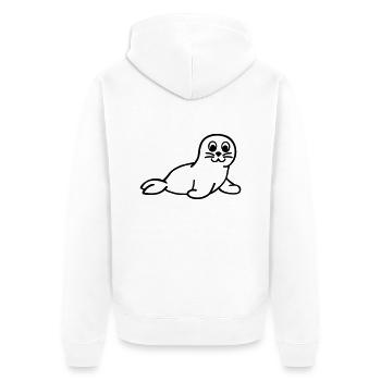 Pinnipèdes - Veste à capuche bio Premium Unisexe - blanc - Dos - Thijin (182cm)