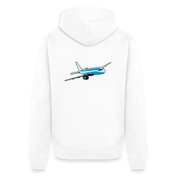 Plane flying airliner - Unisex Premium Organic Zip Hoodie - white - Back - Thijin (182cm)