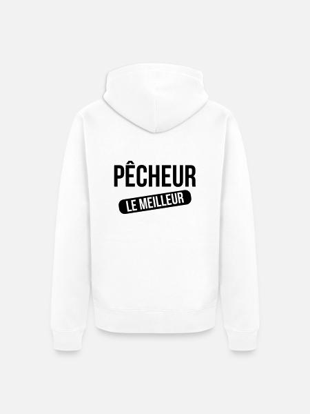 Le Meilleur Pêcheur - Unisex Premium Organic Zip Hoodie - white