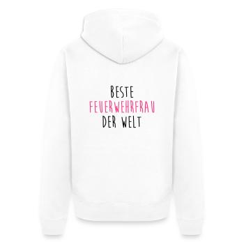 Feuerwehrmann Feuerwehrfrau Feuer Feuerwehr - Unisex Premium Bio Zip Hoodie - Weiß - Hinten - Thijin (182cm)