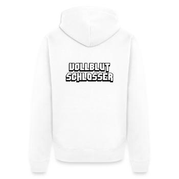 vollblut schlosser - Unisex Premium Bio Zip Hoodie - Weiß - Hinten - Thijin (182cm)