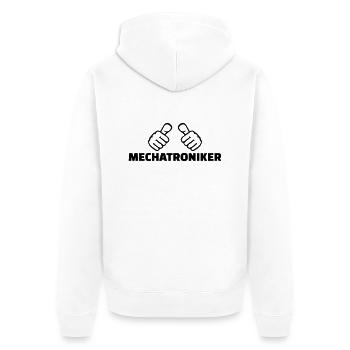 Mechatroniker - Unisex Premium Bio Zip Hoodie - Weiß - Hinten - Thijin (182cm)
