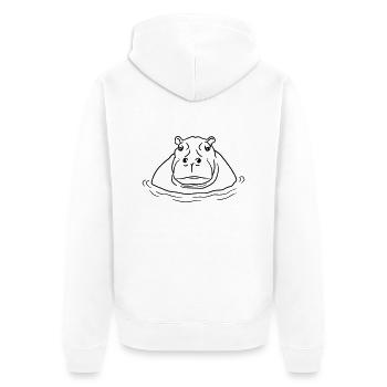 hippopotamus thick water swim thick large lake tüm - Unisex Premium Organic Zip Hoodie - white - Back - Thijin (182cm)