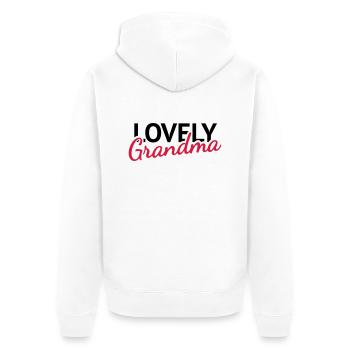 Lovely Grandma - Unisex Premium Bio Zip Hoodie - Weiß - Hinten - Thijin (182cm)