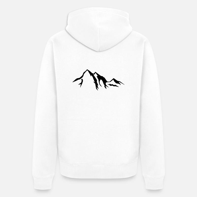 mountains_01 - Unisex Premium Bio Zip Hoodie - Weiß