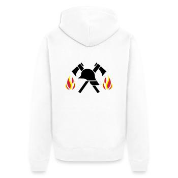 firefighter - Unisex Premium Bio Zip Hoodie - Weiß - Hinten - Thijin (182cm)