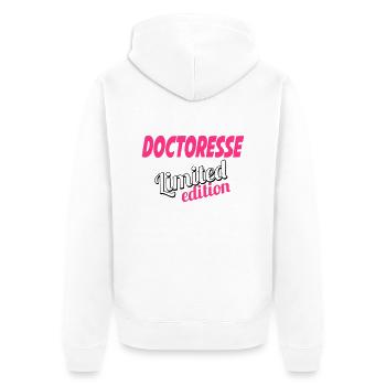 Docteur / Infirmier / Kiné / Médecin / Doctoresse - Unisex Premium Organic Zip Hoodie - white - Back - Thijin (182cm)