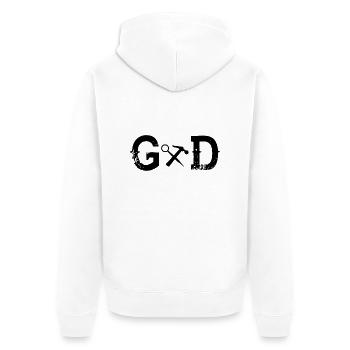 Legend Gott god Gerüstbauer - Unisex Premium Bio Zip Hoodie - Weiß - Hinten - Thijin (182cm)