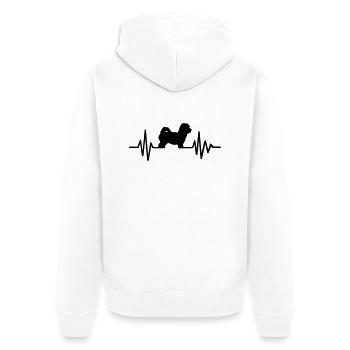 Maltipoo - Unisex Premium Bio Zip Hoodie - Weiß - Hinten - Thijin (182cm)