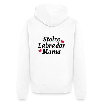 Stolze Labrador Mama - Unisex Premium Bio Zip Hoodie - Weiß - Hinten - Thijin (182cm)