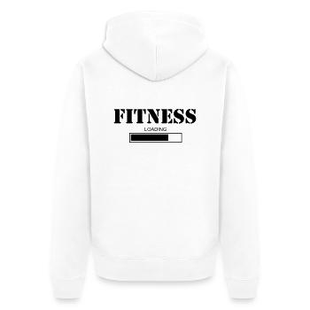 Fitness loading Outdoor Sport Gym - Unisex Premium Bio Zip Hoodie - Weiß - Hinten - Thijin (182cm)