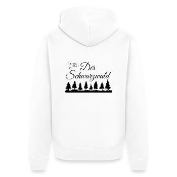Heimat Schwarzwald - Unisex Premium Bio Zip Hoodie - Weiß - Hinten - Thijin (182cm)