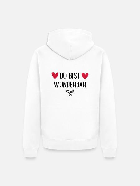 Du bist wunderbar - Unisex Premium Bio Zip Hoodie - Weiß